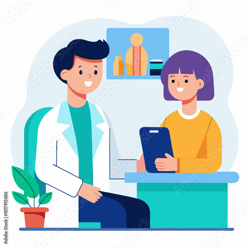 doctor and patient in consultation vector