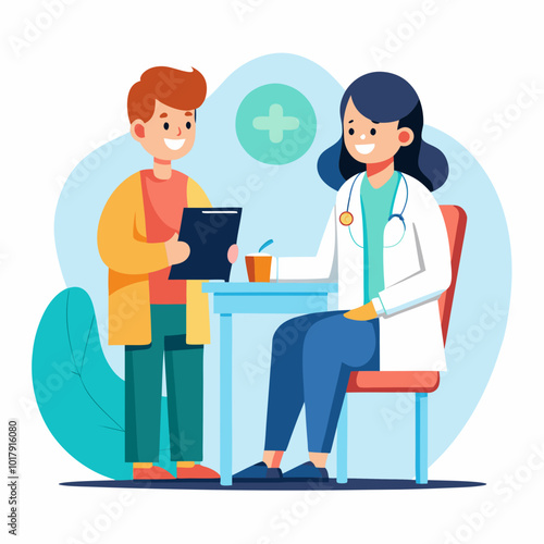 doctor and patient in consultation vector