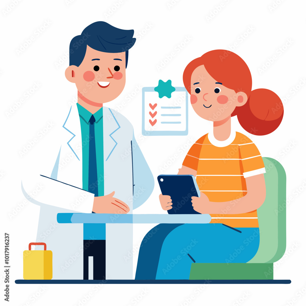 Obraz premium doctor and patient in consultation vector