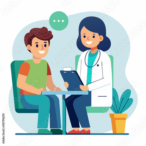doctor and patient in consultation vector
