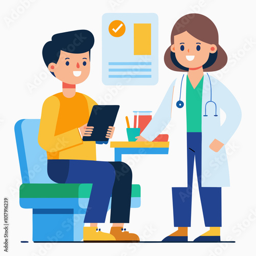 doctor and patient in consultation vector