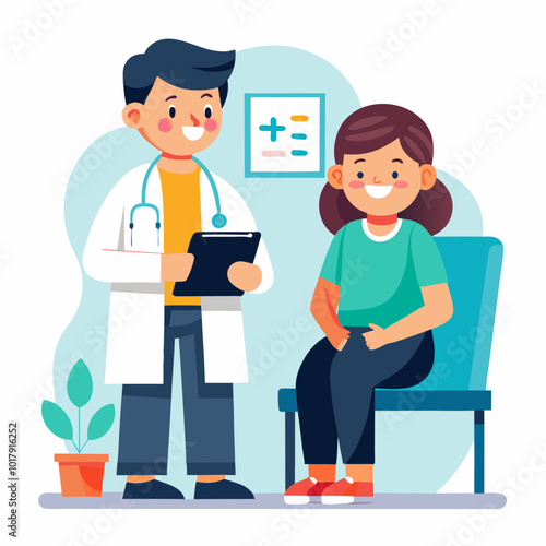 doctor and patient in consultation vector