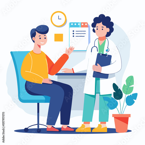 doctor and patient in consultation vector