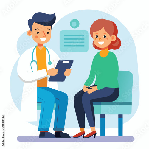doctor and patient in consultation vector