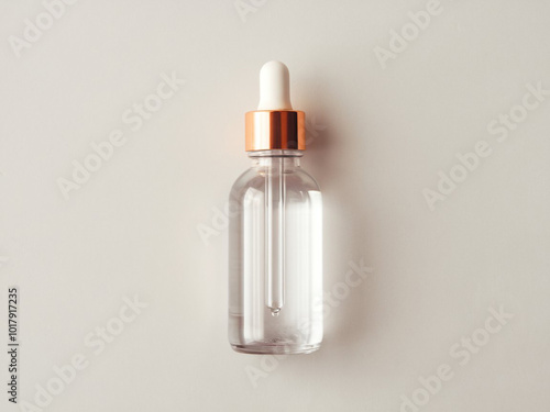 Blank Serum cosmetic oil dropper bottle mockup skincare facial fluid pipette bottle front view