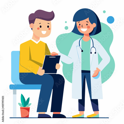 doctor and patient in consultation vector