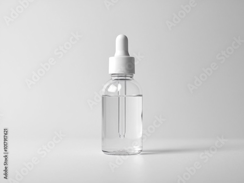 Blank Serum cosmetic oil dropper bottle mockup skincare facial fluid pipette bottle front view