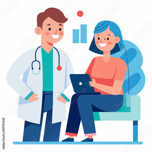 doctor and patient in consultation vector