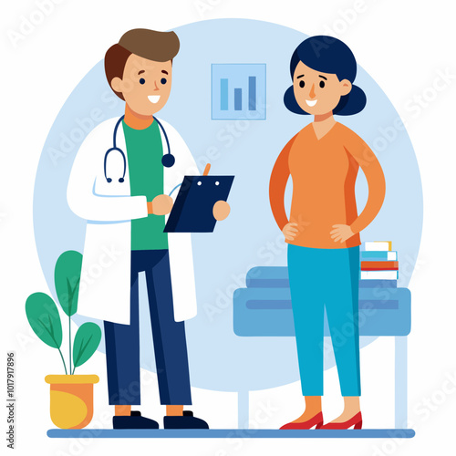 doctor and patient in consultation vector