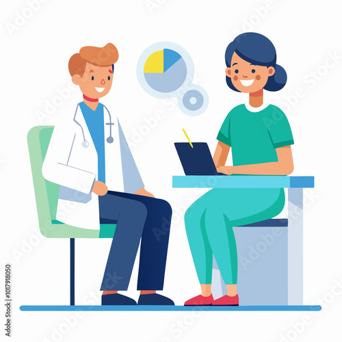 doctor and patient in consultation vector