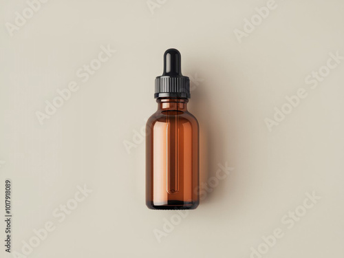 Blank Serum cosmetic oil dropper bottle mockup skincare facial fluid pipette bottle front view