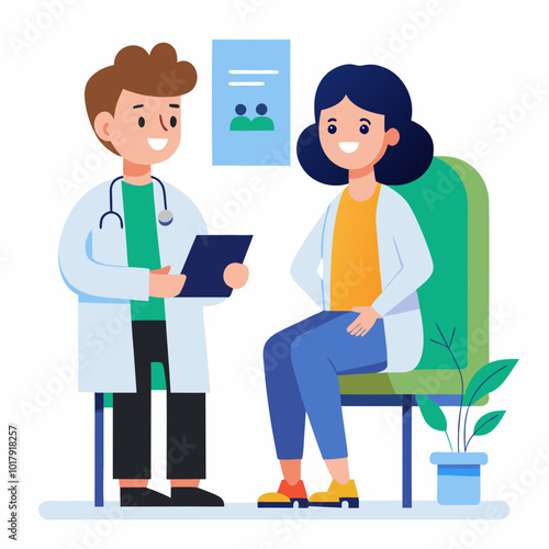 doctor and patient in consultation vector