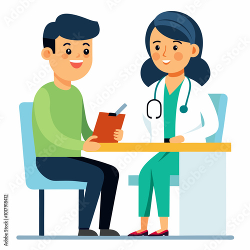 doctor and patient in consultation vector