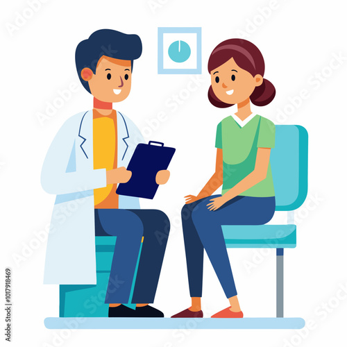 doctor and patient in consultation vector
