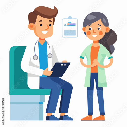 doctor and patient in consultation vector