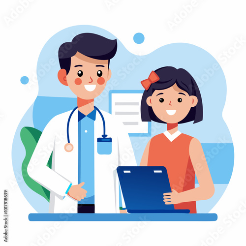 doctor and patient in consultation vector