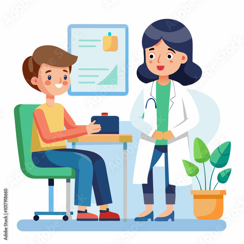 doctor and patient in consultation vector