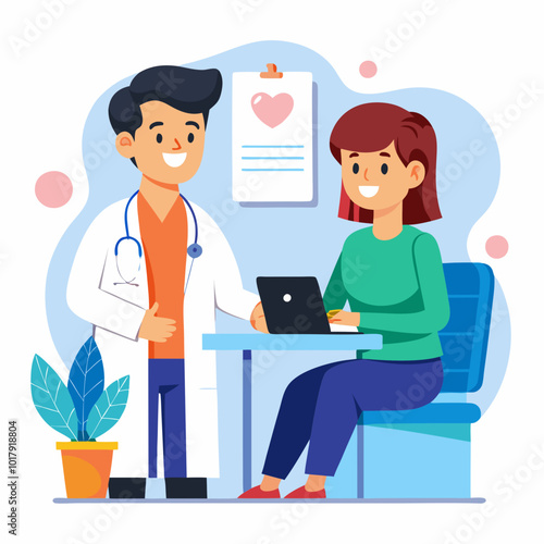 doctor and patient in consultation vector