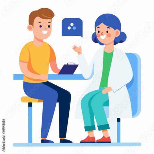 doctor and patient in consultation vector