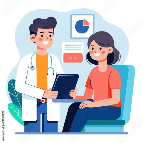 doctor and patient in consultation vector