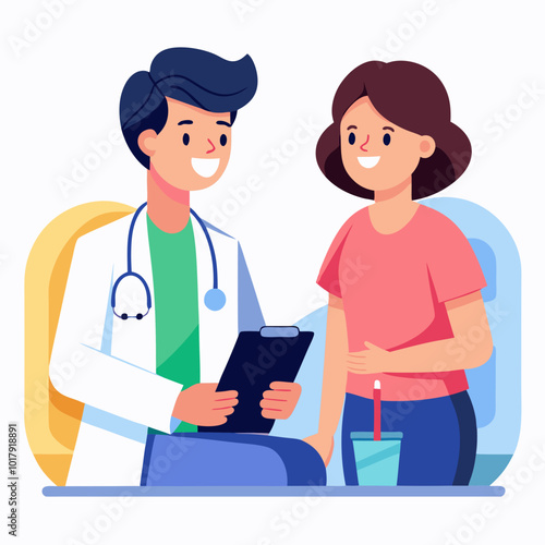 doctor and patient in consultation vector