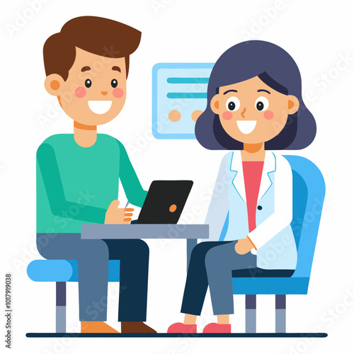 doctor and patient in consultation vector