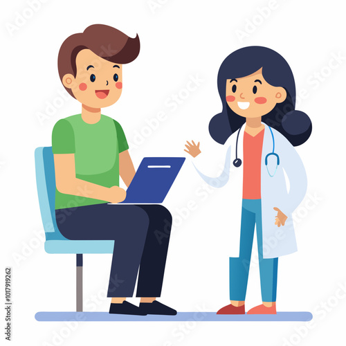 doctor and patient in consultation vector