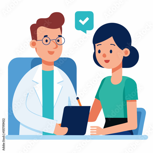 doctor and patient in consultation vector