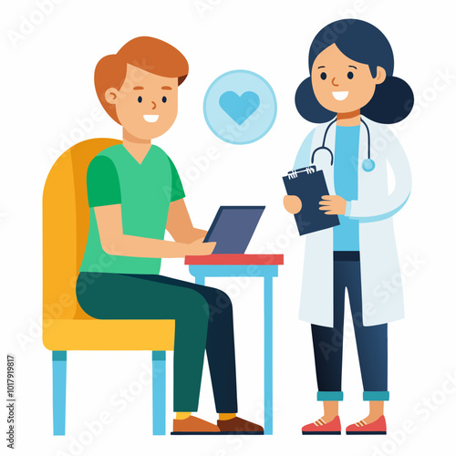 doctor and patient in consultation vector