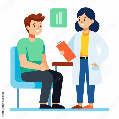doctor and patient in consultation vector