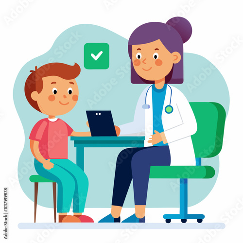 doctor and patient in consultation vector