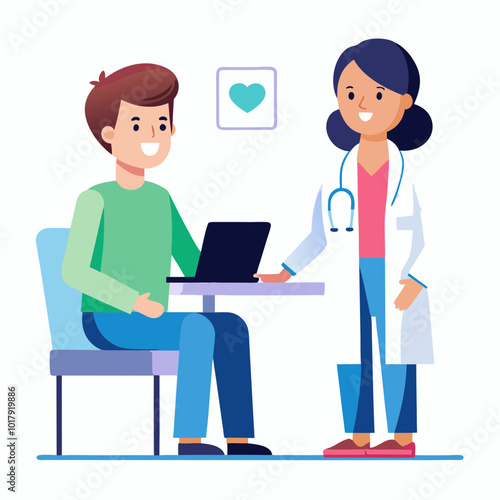 doctor and patient in consultation vector
