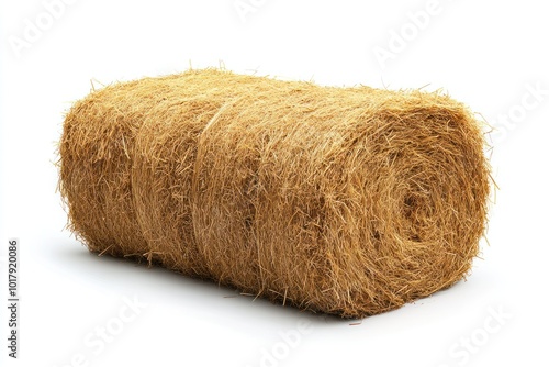 Hay Bale on White Background photo