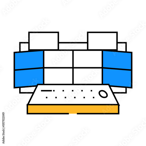 newsroom news media line icon vector. newsroom news media sign. isolated symbol illustration