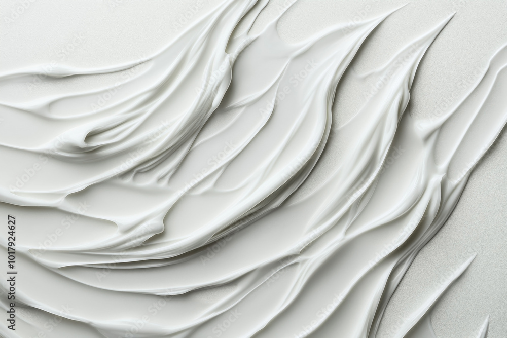 Abstract close-up of white cream or lotion texture with smooth layered swirls and ridges, suitable for skincare product backgrounds or cosmetic ads. Abstract close-up of white cream or lotion texture with smooth layered swirls and ridges, suitable for skincare product backgrounds or cosmetic ads.