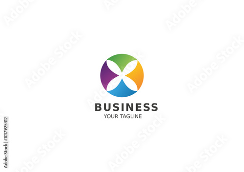 Business logo, modern, minimalistic, abstract shapes, vibrant colors