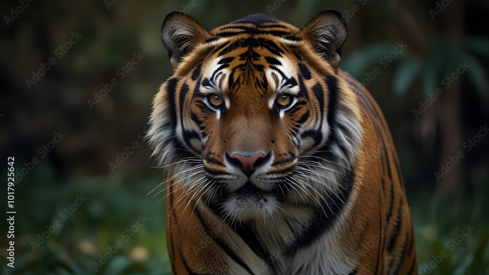 Obraz premium Wild Tiger Moving Through the Forest