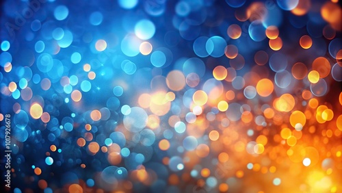 abstract aerial background with blue and orange bokeh