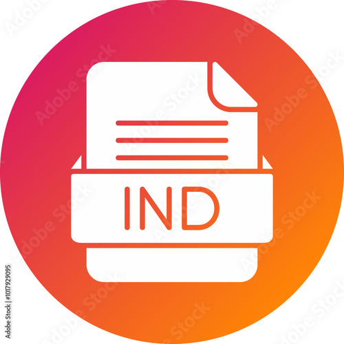 IND File Format Vector Icon Design