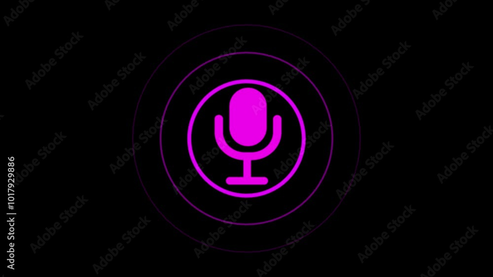 Animated microphone icon on radio waves concept, black background .Microphone icon animation with radio wave .voice record icon 4k animation video. Animated microphone icon on radio waves concept, black background .Microphone icon animation with radio wave .voice record icon 4k animation video.
