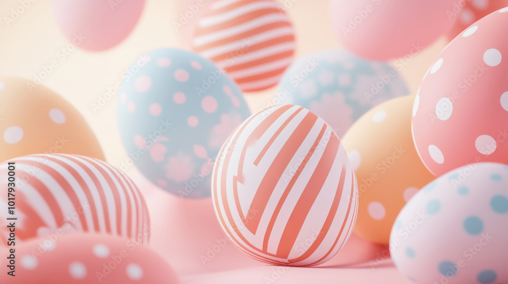 Soft Pastel Easter Eggs in Delicate Light Soft Pastel Easter Eggs in Delicate Light