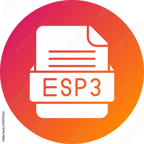 ESP3 File Format Vector Icon Design