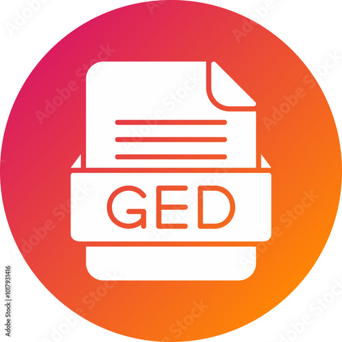 GED File Format Vector Icon Design