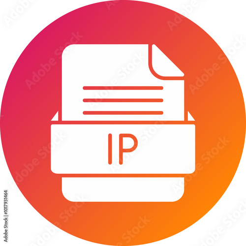 IP File Format Vector Icon Design