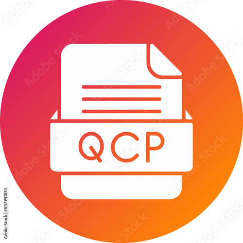 QCP File Format Vector Icon Design