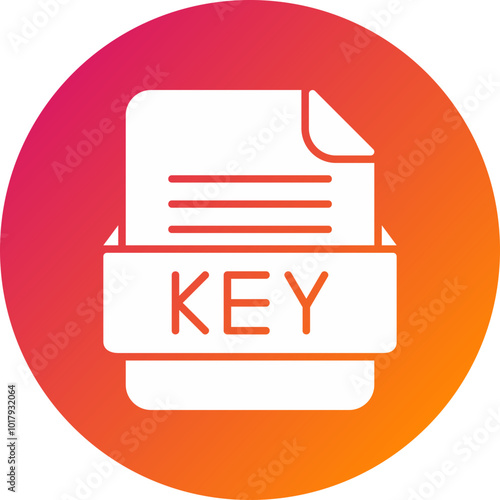KEY File Format Vector Icon Design