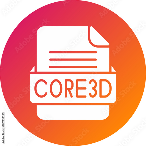 CORE3D File Format Vector Icon Design