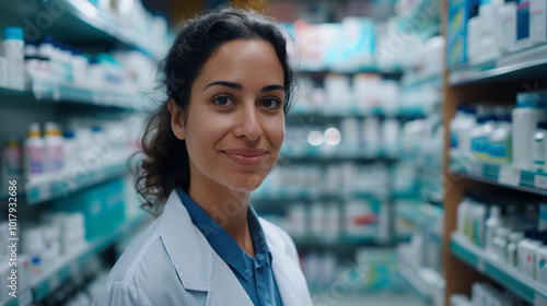 Female Pharmacist working at the drugstore