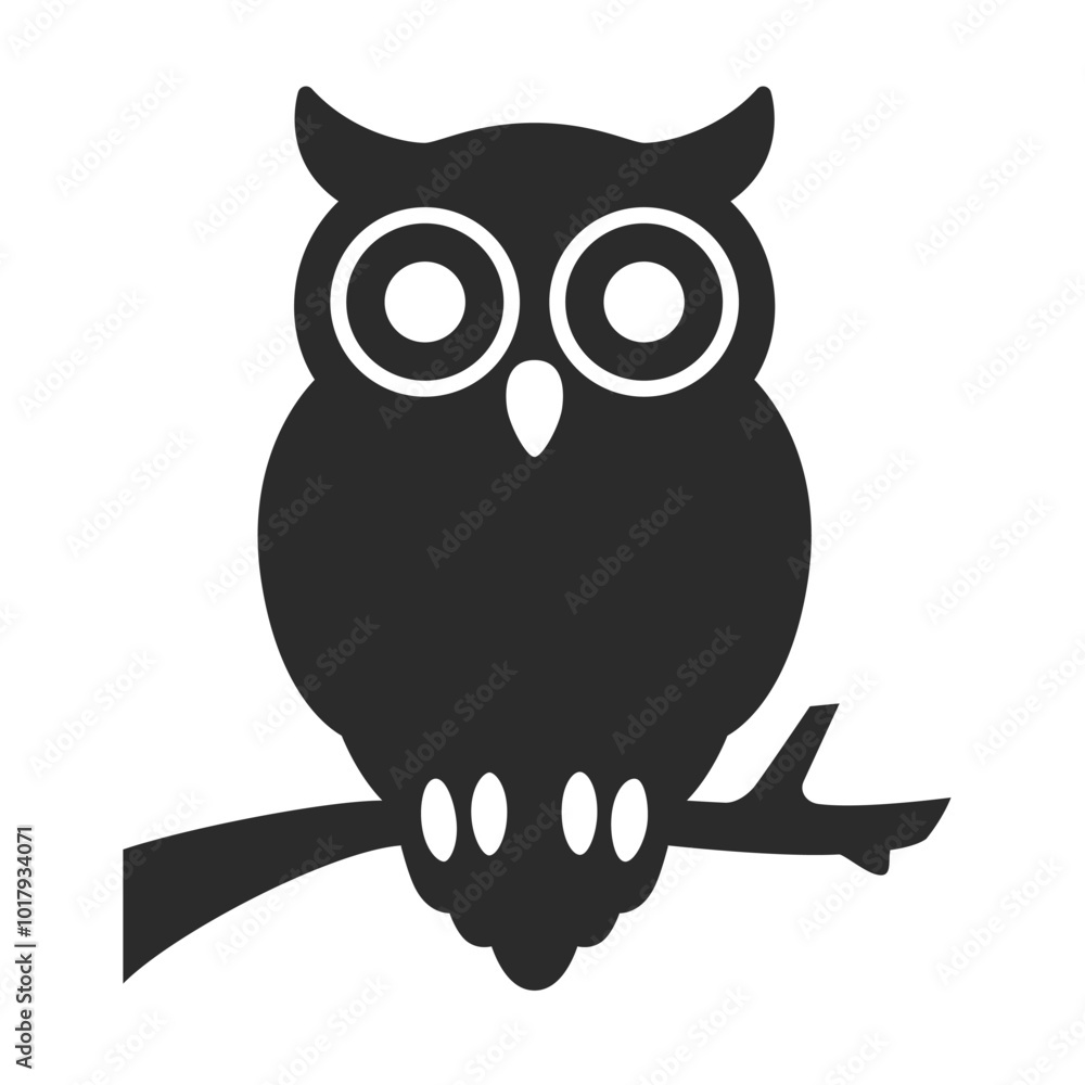 Owl icon. Owl on tree vector illustration. Owl icon. Owl on tree vector illustration.