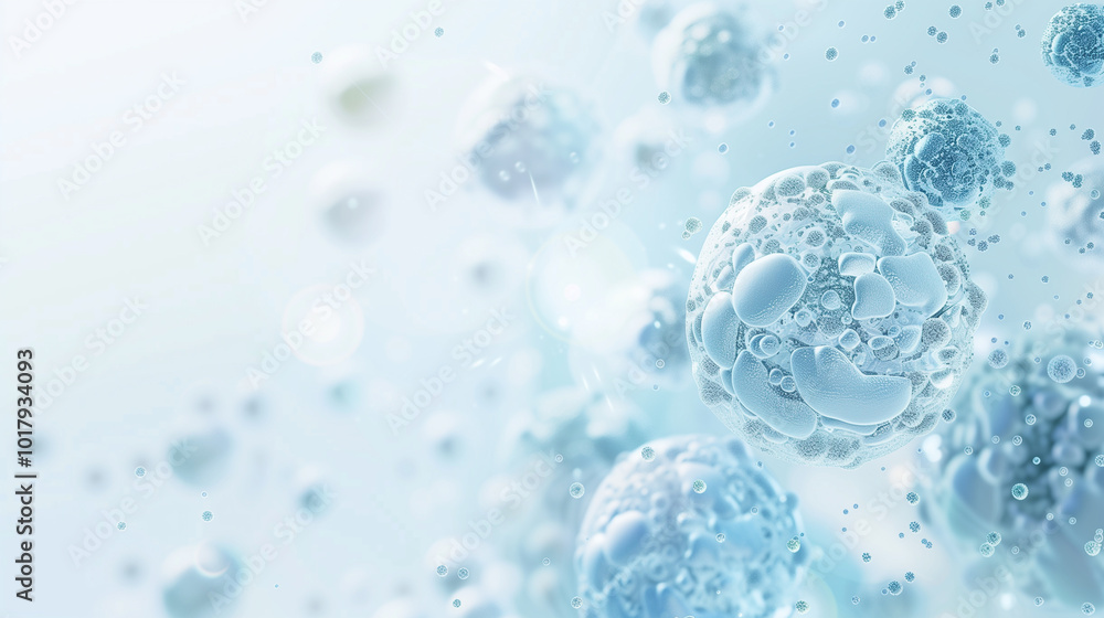 Abstract cells on white and light blue science background Abstract cells on white and light blue science background
